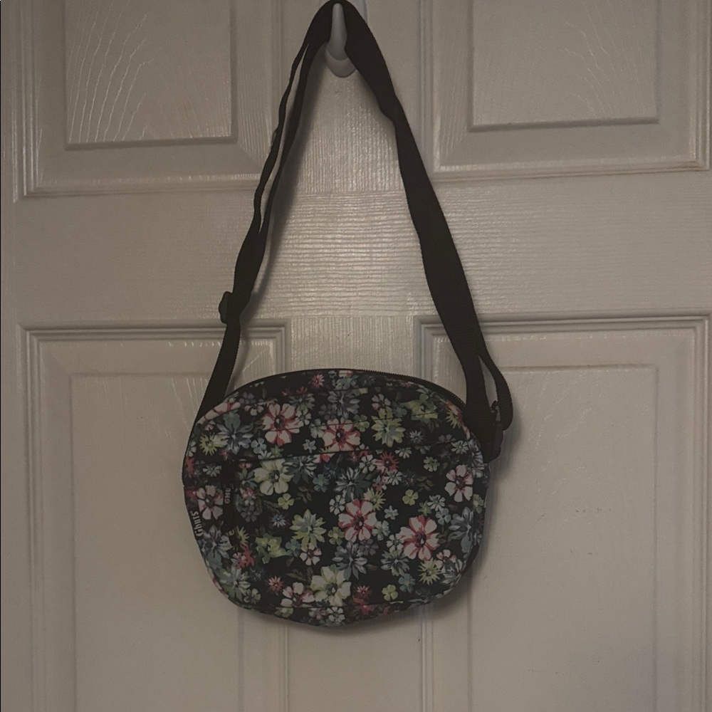 Floral belly beg / cross body Shoulder Bag - Black Multi